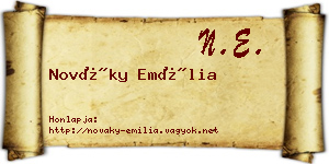 Nováky Emília névjegykártya